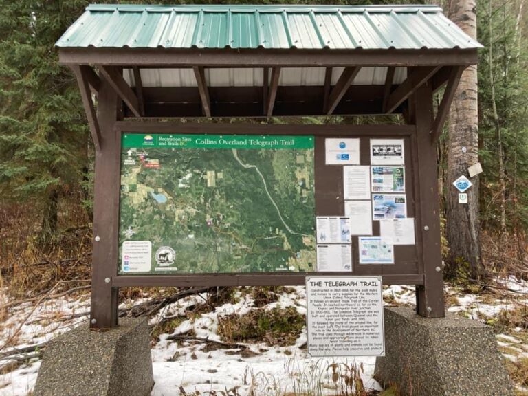 Collins Overland Telegraph Trail kiosk with trail map and information