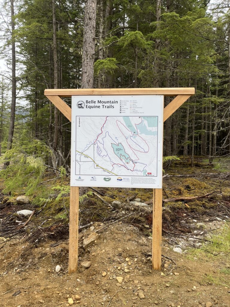 Trail map sign at the MacIntosh Falls equestrian campground