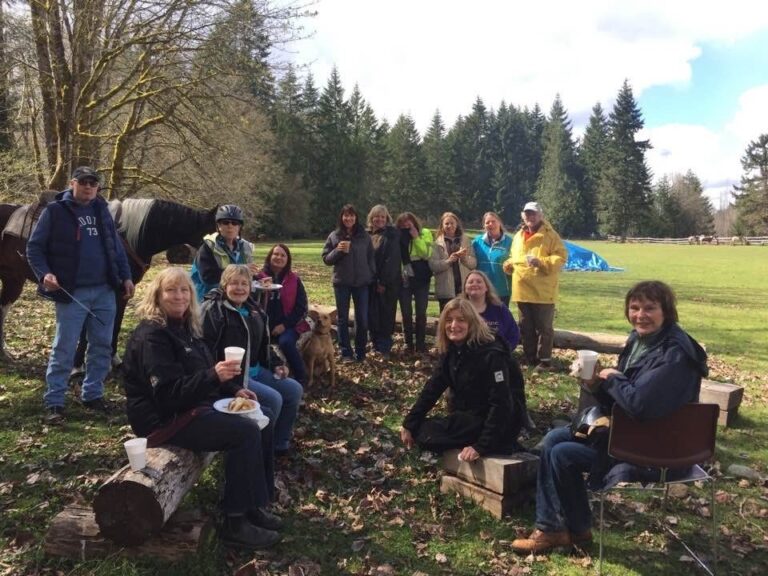 South Vancouver Island Chapter members gathered at a potluck in camp