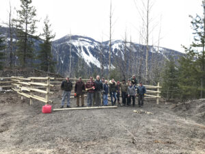 Robson Valley Chapter volunteers at the new corrals in the Moose River staging area